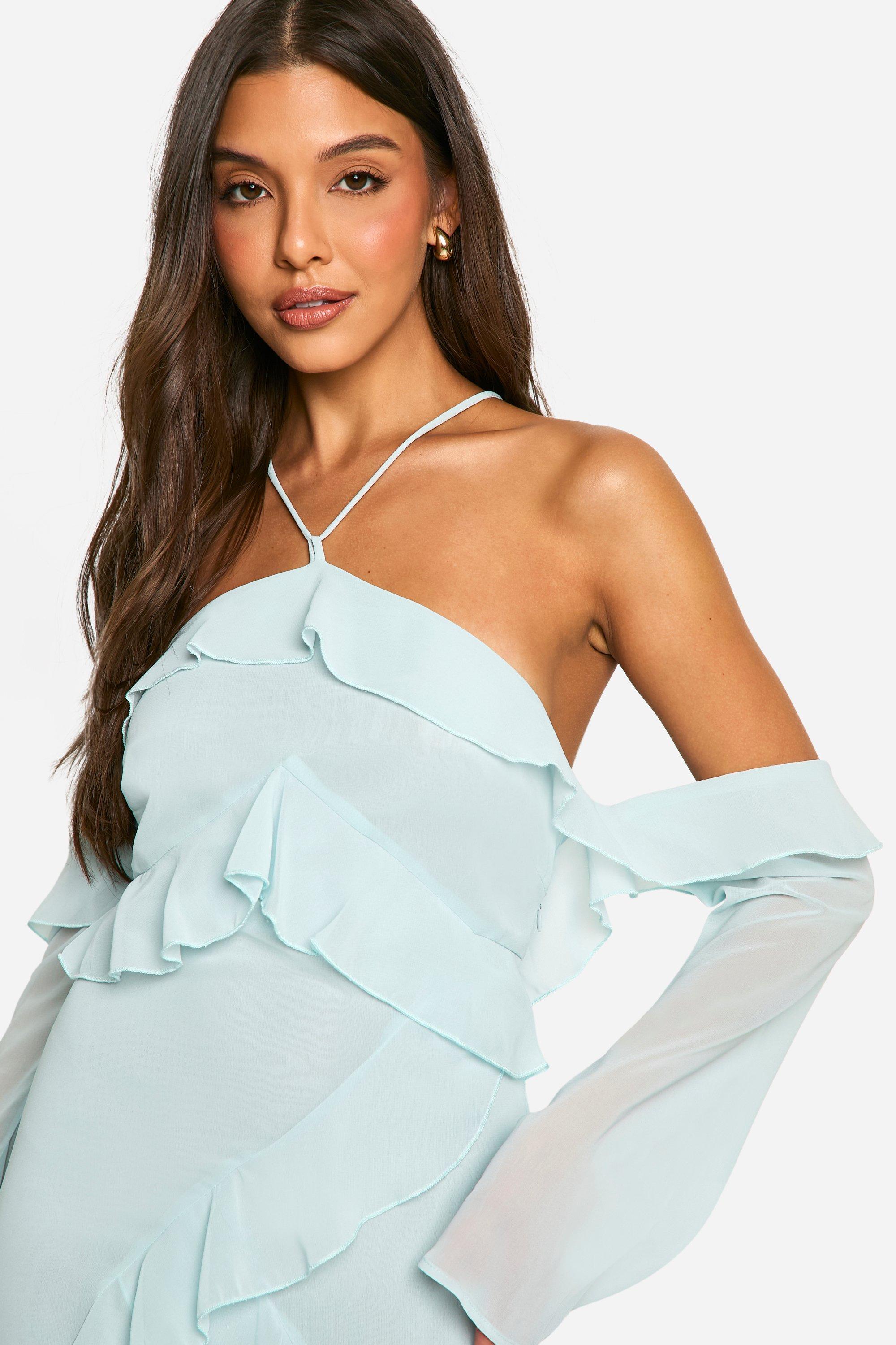 Plus Floral Jacquard Ruffle Maxi Dress | boohoo USA